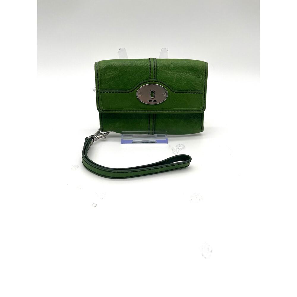 FOSSIL Vintage Y2K Trifold Wallet Wristlet, Green - Picture 1 of 6